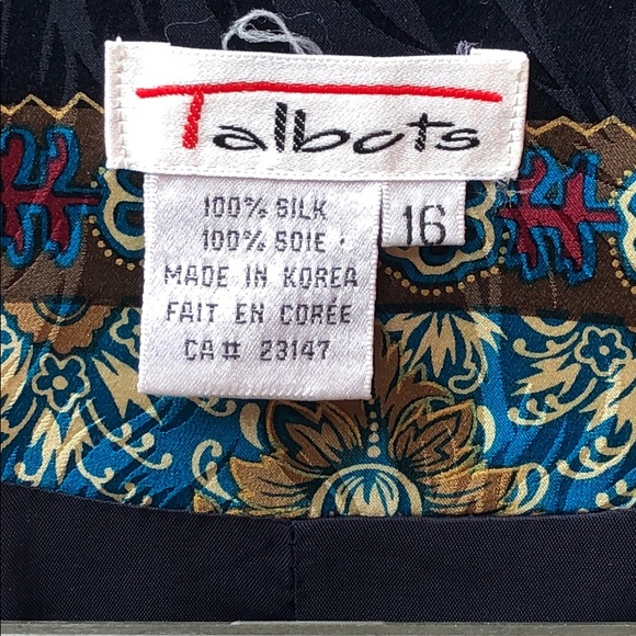 Talbots Silk Jacket. Size 16 Very Good Condition - Picture 3 of 5